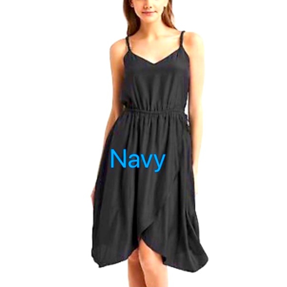 Gap Wrap Cinched Waist A-Line Dress - NAVY/ Size 0